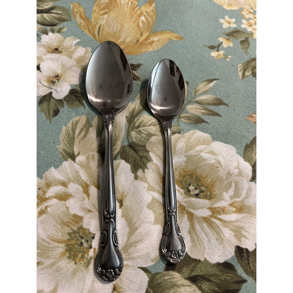 Serving Spoon Tea Spoon Stainless Steel Flatware PLANTATION Wallace‎ Silver A28